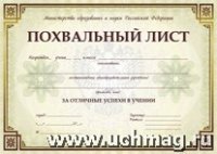 Похвальный лист, с пометк"Минист.просвещения РФ"