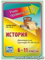 История. Древнерусская культура IX-XII веков. 6-11 классы: Таблица