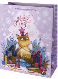 Пакет бумажный 17.8х22.9х9.8см Котик со звез.79986