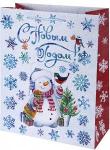 Пакет бумажный 17.8х22.9х9.8см Снеговик 79998