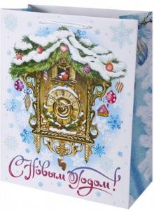 Пакет бумажный 26х32.4х12.7см Часы с кукшкой 79999