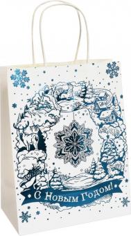 Пакет из крафт-бумаги 17.8х22.9х9.8см Снежин 79961