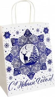 Пакет из крафт-бумаги 17.8х22.9х9.8см Олень 79962