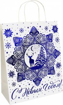 Пакет из крафт-бумаги 26х32.4х12.7см Олень 79969