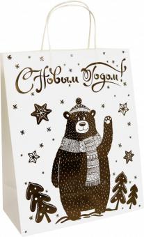 Пакет из крафт-бумаги 26х32.4х12.7см Мишка 79971
