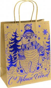 Пакет крафт-бумаги 17.8х22.9х9.8см Мишка 79977