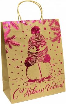 Пакет из крафт-бумаги 26х32.4х12.7см Пингвин 79978