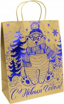 Пакет из крафт-бумаги 26х32.4х12.7см Мишка 79982