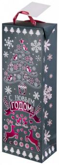 Пакет бумажный 12,5х34,5х8,3см С новым годом 79942