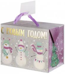 Пакет бумажный 15х11х9см 3 снеговика (79950)