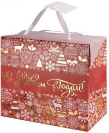 Пакет бумажный 22,5х20х13,5см Новогод.узор 79953