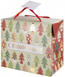Пакет бумажный 22,5х20х13,5см Разн.елочки 79954