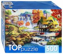 TOPpuzzle-500 ХТП500-4232 Домик и водопад