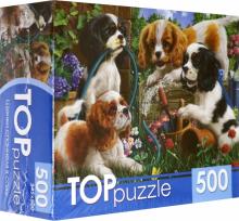 Puzzle-500 ХТП500-5726 ЩЕНКИ СПАНИЕЛЯ В САДУ