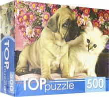 TOPpuzzle-500 КБТП500-6800 Щенок и котенок