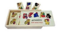 ДЕРЕВЯННАЯ ИГРУШКА. ДОМИНО МИР ЖИВОТНЫХ (Арт. ИД-1474)