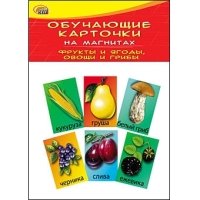 ОБУЧАЮЩИЕ КАРТОЧКИ НА МАГНИТАХ В ПАКЕТЕ. ФРУКТЫ И ЯГОДЫ.ОВОЩИ И ГРИБЫ