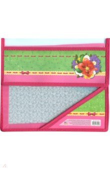 Папка д/тетр А5 ЦВЕТЫ И БАНТ 2отд,на лип.(ПТ-8198)