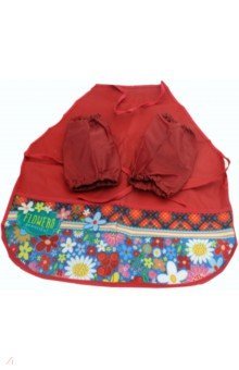 Фартук с 2 карм ЦВЕТЫ В УЗОРАХ с нарук.(ФН-0933)