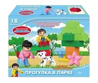 Конструктор. ПРОГУЛКА В ПАРКЕ (Арт. К-4070) коробка 24,5*19*7 см (