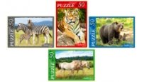 Puzzle-50 П50-5948 ДИКИЕ ЗВЕРИ ассортимент