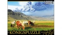 Puzzle-1000 КБК1000-6463 Лошади и вулкан