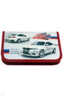 Пенал 1 отделение "Белый авто-1" (ПН-5880)