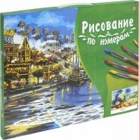 Холст с красками 30х40 см по номерам. КРАСИВЫЙ БУКЕТ И РАКУШКИ (Арт