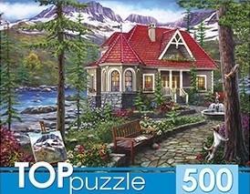 TOPpuzzle. ПАЗЛЫ 500 элементов. ХТП500-5729 ЧУДЕСНЫЙ ДОМИК В ГОРАХ