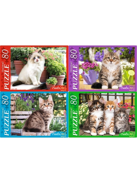 Puzzle-80 ПРЕЛЕСТНЫЕ КОТЯТА ассортимент (П80-0137)