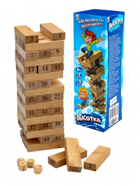 Деревянная игрушка. Игра Башня. Высотка (25см). Арт. ИД-0373