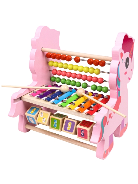 Игровой центр (23х15х22см) РОЗОВЫЙ ПОНИ (ксилофон,счеты, кубики)
