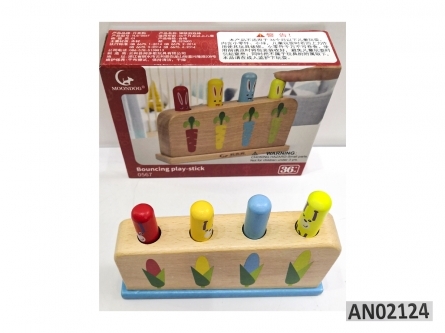 Деревянная игрушка. Стучалка ПРЫГАЮЩИЕ ЗВЕРИ (4 цв.) (в коробке)