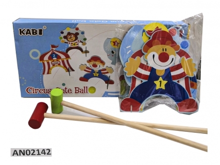 Деревянная игрушка. Игра ЗАБЕЙ ШАРИК. ЦИРК (44х21х4.5см)