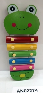 Деревянная игрушка. Ксилофон 5 тонов ЛЯГУШКА (25,5х11,5см)
