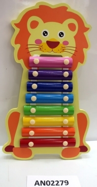 Деревянная игрушка. Ксилофон 8 тонов ЛЬВЕНОК (33х16см) (в пакете)
