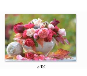 Холст с красками 22х30 см по номерам. КРАСИВЫЙ РОЗОВЫЙ БУКЕТ