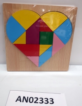 Деревянная игрушка. Головоломка (15х15см) СЕРДЦЕ (в слюде)