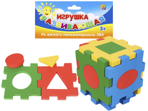 Развивающая игрушка из ЭВА Логический Кубик Цвета и Формы