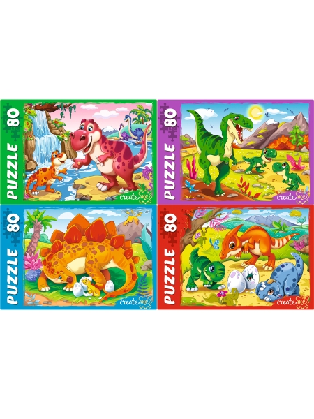 Puzzle-80 МИР ДИНОЗАВРОВ №4 ассортимент (П80-7540)