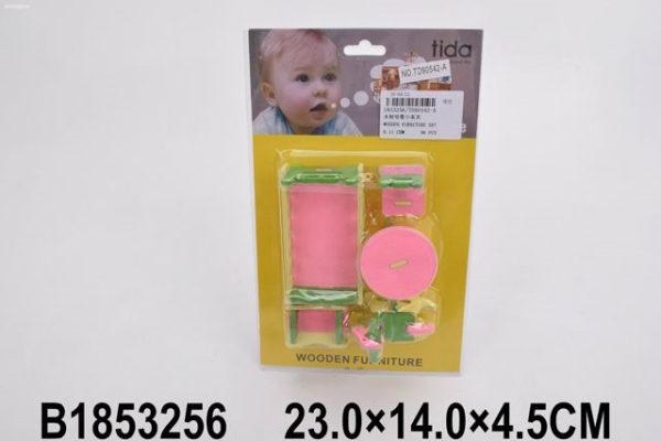 Набор игрушечной мебели деревянной (23х4,5см) Детская комната