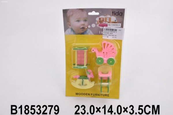 Набор игрушечной мебели деревянной (23х3,5см) Детская комната 2