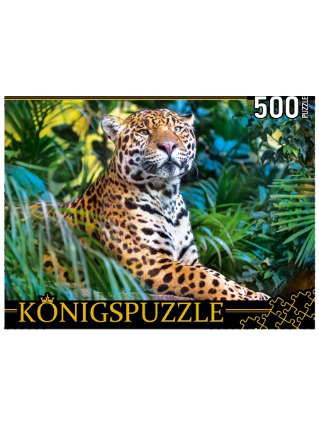 Konigspuzzle. ПАЗЛЫ 500 элементов. ШТK500-3699 ЛЕОПАРД В ДЖУНГЛЯХ