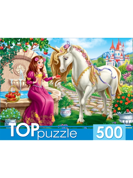 TOPpuzzle. ПАЗЛЫ 500 элементов. ХТП500-4131 ПРИНЦЕССА И ЕДИНОРОГ