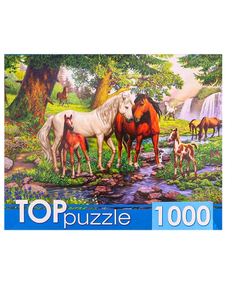 TOPpuzzle. ПАЗЛЫ 1000 элементов. ХТП1000-4146 Лошади в прекрасной доли