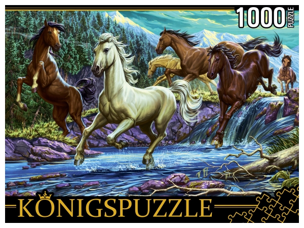 Konigspuzzle. ПАЗЛЫ 1000 элементов. ХK1000-4469 НОЧНЫЕ ЛОШАДИ