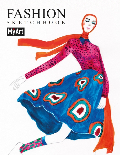 My Art. Fashion Скетчбук на гребне. Дама в косынке