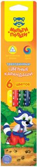 Карандаши 6цв "Енот-следопыт" трехгр.