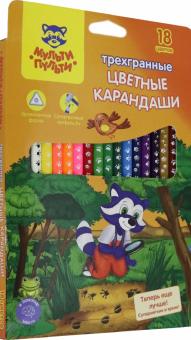 Карандаши 18цв "Енот-следопыт" трехгр.CP_20539