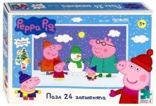 Peppa Pig.Пазл-24 Мы лепим снеговика (04306)